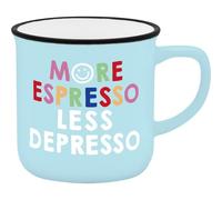 GRUSS & CO 74748 - Taza de café espresso con diseño More | Mini taza de porcelana, 10 olsas con envoltorio de regalo | Regalo para amigos | Cumpleaños | 74748