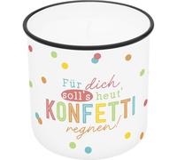 GRUSS & CO 74771 - Vela en vaso con diseño de confeti | Taza de porcelana impresa - Altura 8,8 cm, diámetro 8,4 cm | Regalo Artículo decorativo | 74771