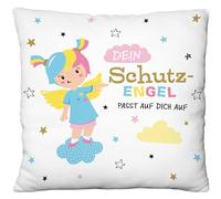 GRUSS & CO Cojín de Peluche con diseño de ángel, 25 cm x 25 cm, 100% poliéster, para Regalo, Año Nuevo, Navidad, artículo Decorativo | 70244
