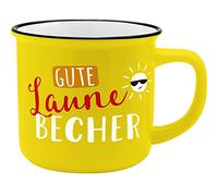 GRUSS & CO Taza con diseño "Gute Laune" | Taza de café de porcelana New Bone China, aspecto esmaltado, 35 cl, taza con texto | 45786