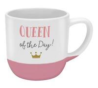 GRUSS & CO Taza con diseño Queen | gres, 40 cl, rosa, taza de café, regalo para novia, hermana, naturalmente hermosa, 74639