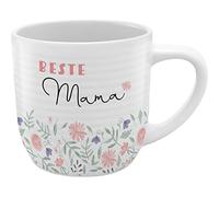 GRUSS & CO Taza con ranuras Beste Mama | Gres, 40 cl, multicolor | Día de la Madre | 48437