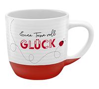 GRUSS & CO Taza con surcos Una taza llena de suerte, gres, 40 cl, multicolor, 48444