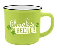 GRUSS & CO Taza de porcelana con diseño de «la suerte» | New Bone China, efecto esmaltado, 35 cl | regalo, amuleto de la suerte, 1 unidad (1 unidad)
