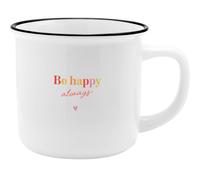 GRUSS & CO Taza XL con diseño de Be Happy | Taza de porcelana con frase en alemán, 55 on cinta de regalo, regalo para colega, hermana | 74184
