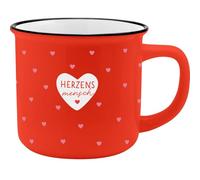 GRUSS & CO Taza XL con motivo de corazón | Taza de porcelana con frase en alemán, 55 on cinta de regalo, regalo para San Valentín | 74181