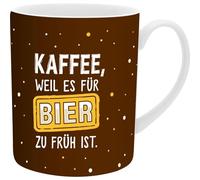 GRUSS & CO Taza XL para hombre con texto en alemán Kaffee weil es für Bier zu früh ist