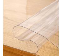 Gruytoie Transparente Mantel de PVC Impermeable 85x150cm, Mantel plástico Transparente, Protector de Mesa Transparente, Mantel de PVC Transparente de 1 mm de Grosor, Limpiable