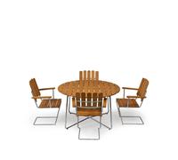 Grythyttan Stålmöbler Conjunto de mesa y sillas Grythyttan ø120 cm - roble aceitado