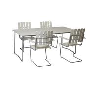 Grythyttan Stålmöbler Conjunto de mesa y sillas Grythyttan blanco B31 170 cm + 4 A2