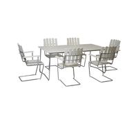 Grythyttan Stålmöbler Conjunto de mesa y sillas Grythyttan blanco B31 170 cm + 6 A2