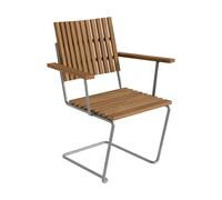 Grythyttan Stålmöbler Sillón con reposabrazos Bovik Teca-estructura galvanizada en caliente