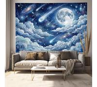 GSAEIMCT Tapiz Decorativo Pared, Tapiz De Silberfolie Vollmond Meteor Aquarell, 230 X 180 Cm Tapiz Pared, Tapices Para Decoración De Dormitorio, Decoración De Pared, Arte De Pared, Manteles