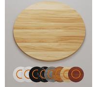 GSKFXJ 50cm 60cm 80cm Mesa Giratoria De Comedor Grande Plato Giratorio De Madera Lazy Susan, Bandeja Giratoria para Cocina, Grueso Y Duradero(Wood,80cm/32in)