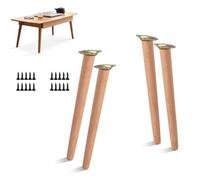 GSKFXJ Juego De 4 Patas De Muebles De Madera 20 40 60cm Patas para Mesa De Centro Cónicas, Patas De Repuesto Inclinado para Somier Sillas Sofás Gabinetes(10cm/4in)