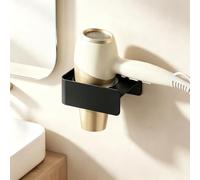 Gsocel Soporte para secador de pelo sin taladrar, soporte para secador de pelo sin taladrar, soporte para secador de pelo de acero inoxidable con gancho para cable, soporte para secador de pelo