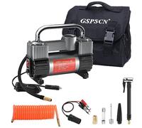 GSPSCN Inflador de neumáticos de alta resistencia, doble cilindros, compresor de aire portátil de metal DC 12 V, bomba de neumáticos de 150 PSI con adaptador para coche, camión, SUV, neumáticos, etc