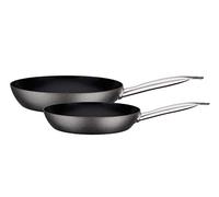 GSW 166645 Avanti - Juego de sartenes (2 piezas, acero al carbono, acero inoxidable, 1,8 L), color negro
