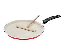 GSW 456715 - Sartén de inducción para Crepes Rojo/Crema Sartén de Aluminio para Crepes Inducción 26 cm, Incluye, repartidor de Masa, Aluminio, 43,7 X 26,2 x 2,0 cm, 2 Unidades