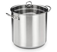 GSW 643474 - Olla grande profesional con tapa de cristal 30 x 28 cm / aprox. 20 litros, de acero inoxidable, plateada, 44 x 31,5 x 29,5 cm, 2 unidades