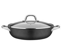 GSW 716499 Robusta - Sartén con tapa de cristal (hierro fundido, acero inoxidable, 30 cm), color negro