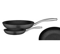 GSW 716505 Robusta - Juego de sartenes (2 unidades, acero inoxidable), color negro