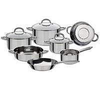 GSW 990097 Montreal - Juego de 10 ollas, de Acero Inoxidable, Color Plata, 24 cm, 10 Unidades