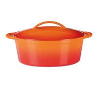 GSW Cazuela ovalada de hierro fundido macizo - Naranja - 33 x 25 cm