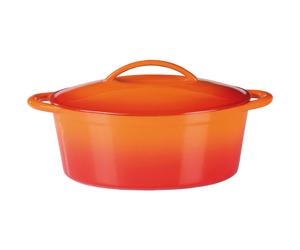 GSW Cazuela ovalada de hierro fundido macizo - Naranja - 33 x 25 cm