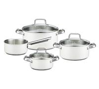 GSW Juego de 4 Utensilios de Cocina de Acero Inoxidable, Color Crema, Blanco, 16 cm, 4