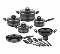 GSW Milano Nero Batería de cocina de 15 piezas en Negro
