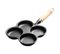 Gsycle Bandeja de huevo de hierro fundido, 4 taza de bandeja de desayuno de calentamiento rápido de calentamiento rápido para estufa de gas o utensilios de cocina de inducción