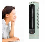 Gsycle Ventilador de mesa personal, ventilador de pie de refrigeración de 3 velocidades, ventiladores de torre silenciosos portátiles sin aspas que soplan aire frío para dormitorio, (Verde)