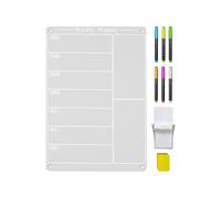 GTFYUDGH Planificador Semanal Para,Pizarra Semanal De Borrado En - Con Portalápices 6 Rotuladores Reutilizable Set Calendario Comidas - Lista de Compra y Planificación