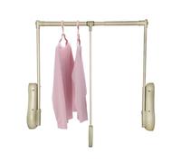 GTHTUHFD Barra De Armario Abatible con Anilla De Fácil Agarre Y Sistema De Amortiguación Bidireccional para Una Mejor Organización del Armario.Khaki-850-1150mm