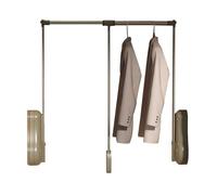 GTHTUHFD Barra De Armario Extraíble con Sistema De Amortiguación Bidireccional Y Anilla De Fácil Agarre para Colgar Ropa.Khaki-650-850mm
