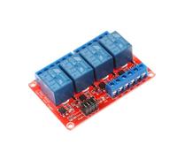 GTIWUNG 1 Pieza Módulo de Relé de 4 Canal 12V con Aislamiento Optoacoplador Relé de relé de expansión Alta y Baja, 12V 4-Canal Modulo Relay Disparador de Nivel Bajo para PIC AVR DSP ARM MCU