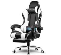 GTPLAYER Silla para Juegos, Silla ergonómica, Silla giratoria, Silla giratoria con función de inclinación, Carga de hasta 136 kg, Respaldo extendido y ampliado, Color Blanco