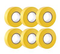 GTSE - Cinta aislante amarillo de 19 mm x 20 m para instalaciones eléctricas - Autoadhesiva y resistente para proteger, agrupar y reparar cables - 6 Rollos