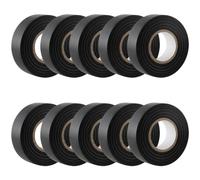 GTSE - Cinta aislante negra de 19 mm x 20 m para instalaciones eléctricas - Autoadhesiva y resistente para proteger, agrupar y reparar cables - 10 Rollos