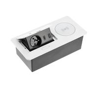 GTV AVARO Plus - Enchufe para muebles (5 W, cargador de inducción, USB-A y USB-C, diseño compacto, color blanco, negro, aluminio, ideal para oficina en casa y comercio)