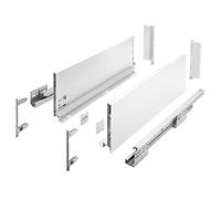 GTV AXIS PRO I - Guías para cajones con extensión completa, color blanco, capacidad de carga de hasta 40 kg, sistema Push to Open, acceso libre, ancho: 450 mm, altura: 168 mm