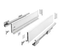 GTV AXIS PRO I - Guías para cajones con extensión completa, color blanco, capacidad de carga de hasta 40 kg, sistema Push to Open, acceso libre, ancho: 550 mm, altura: 120 mm