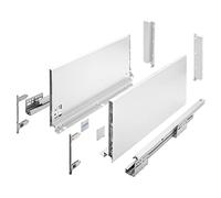 GTV AXIS PRO I Guías para cajones con extensión completa I Blanco I Capacidad de carga hasta 40 kg I Sistema Push to Open I Acceso libre I Ancho: 550 mm I Altura: 200 mm