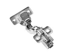 GTV Bisagra de Cazoleta Hidráulica Semi-Aplicada FCHC, Cierre Suave, Sistema Clip-On, Placa H0 con Regulación 3D, Para Puertas de Muebles, Acero, Juego de 2