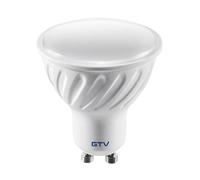 GTV Bombilla LED GU10, 5,6W (Equivalente 36W), 410 Lúmenes, Luz Blanca Cálida 3000K, Ángulo de Haz 120, No Regulable, Para Focos Interiores, Color Blanco