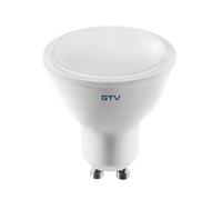 GTV Bombilla LED GU10 Regulable, 7W (equivalente a 45W), Luz Cálida 3000K, 560 Lúmenes, Ángulo 120, Para Focos Empotrables y de Carril, Blanco