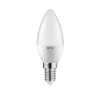 GTV Bombilla LED Vela C30, Casquillo E14, 6W (Equivalente a 43W), 520 Lúmenes, 3000K Luz Cálida, Ángulo 160, Iluminación Decorativa para Lámparas y Apliques