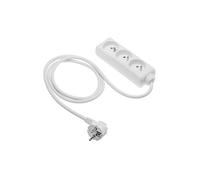 GTV Cable alargador doméstico, regleta de 3 enchufes con 3 enchufes franceses, 5 m de Longitud, Carga máxima 2000 W, Enchufe Europeo, Duradero y Seguro