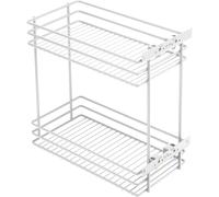 GTV Cesta Extraíble Cargo MOVIX, 2 Niveles para Mueble de 300 mm, Montaje Lateral, Carga 15 kg, Organizador de Cocina Deslizante, Acero Lacado, Blanco